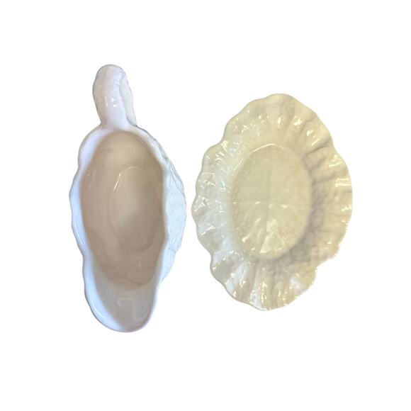 Shorter & Sons Ltd. England Vintage Cabbage Leaf Gravy Boat - Picture 2 of 8